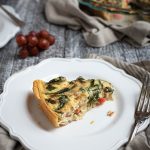 Plate with slice of easy veggie quiche
