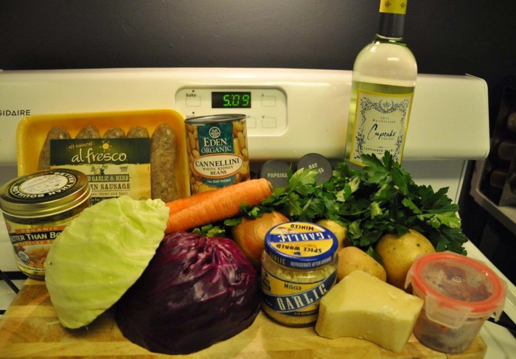 Sausage Cabbage Soup - ingredients