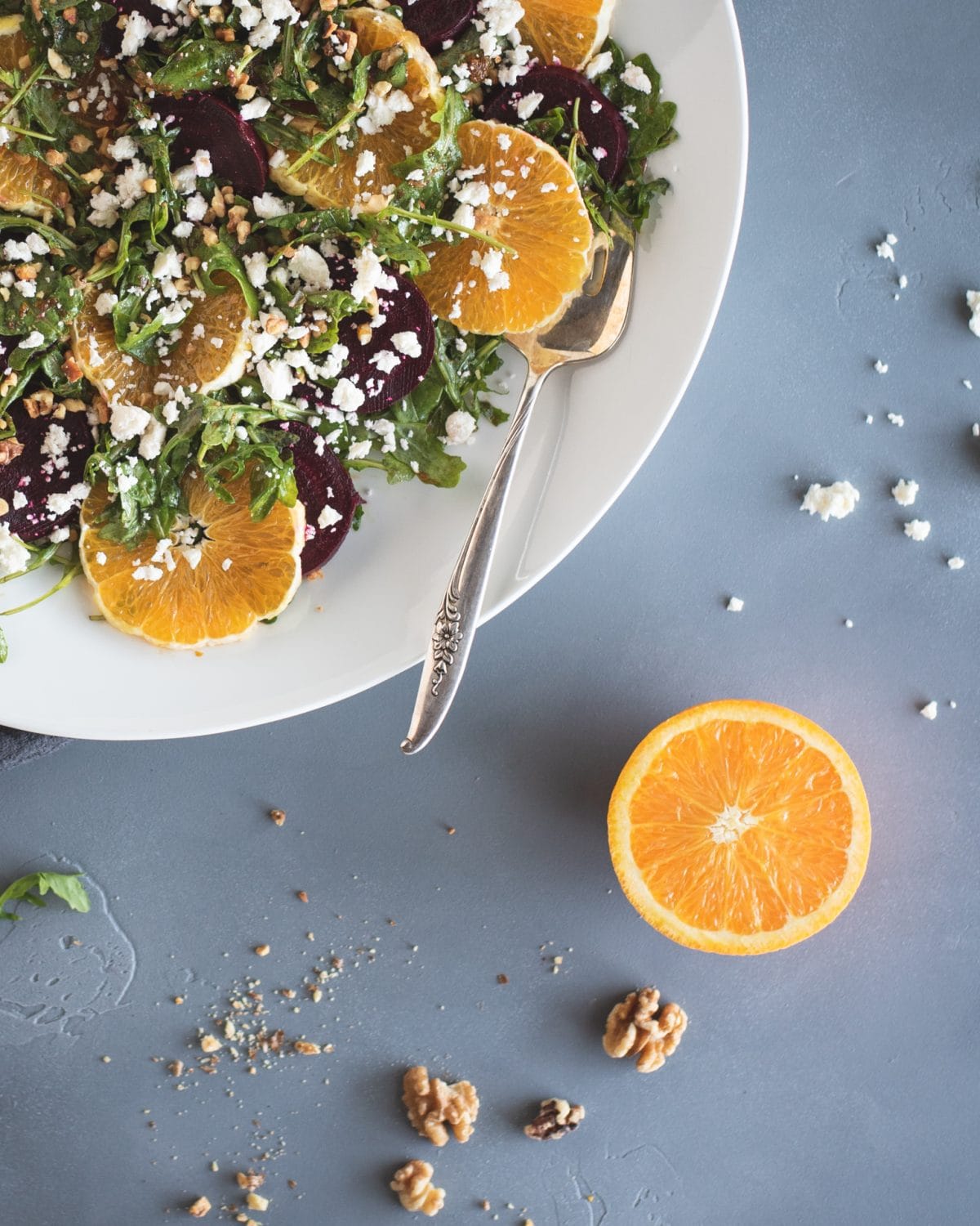 Close up picture of arugula salad