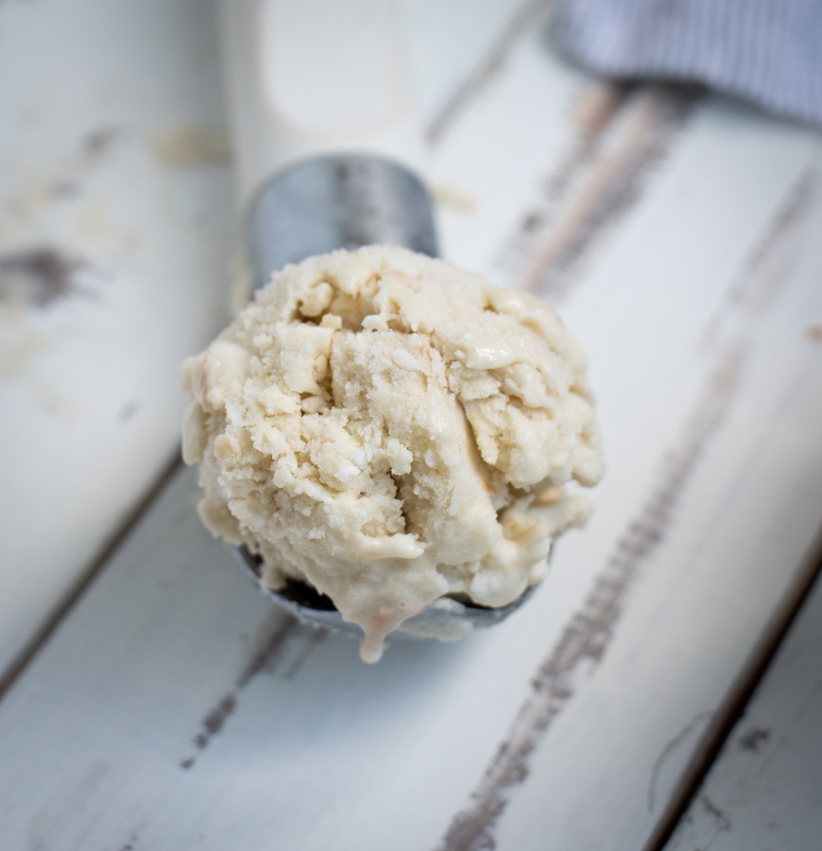 banana ice cream in a scoop