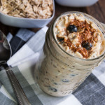 This overnight oats recipe with blueberries and cream is the perfect healthy on the go breakfast that can be prepped the night before for a quick meal. Yum!