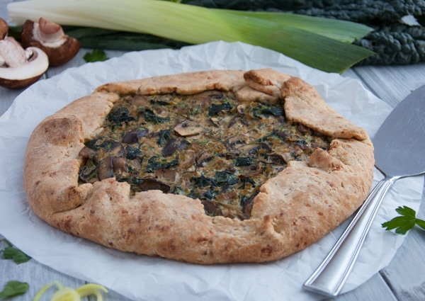  Rustic galette made with whole wheat flour, leeks, mushrooms and kale is the ultimate veggie packed comfort food. 