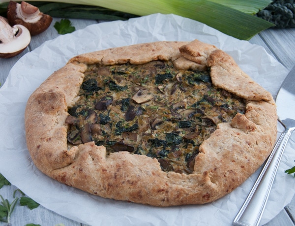  Rustic galette made with whole wheat flour, leeks, mushrooms and kale is the ultimate veggie packed comfort food. 