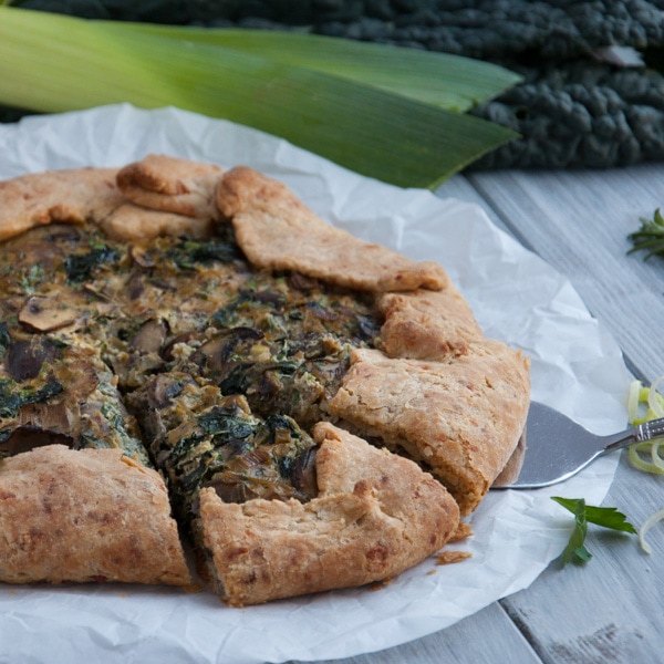  Rustic galette made with whole wheat flour, leeks, mushrooms and kale is the ultimate veggie packed comfort food. 