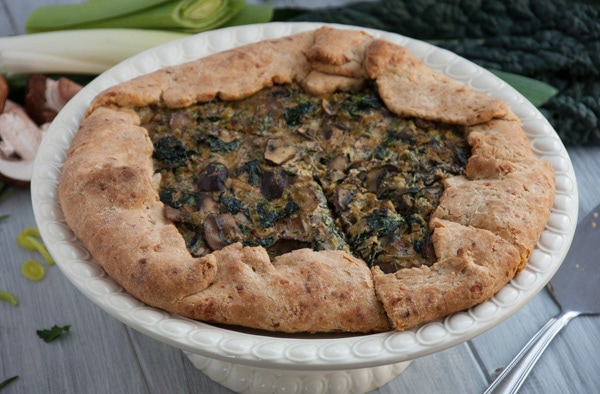  Rustic galette made with whole wheat flour, leeks, mushrooms and kale is the ultimate veggie packed comfort food. 