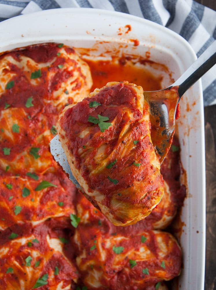 Turkey Cabbage Rolls - Feasting not Fasting