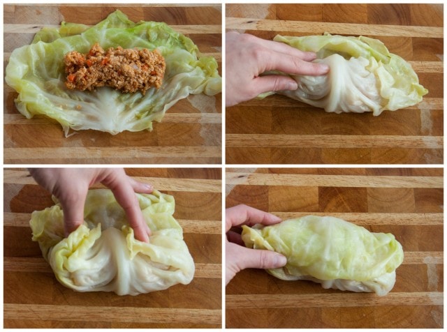 Step by step guide for making turkey cabbage rolls
