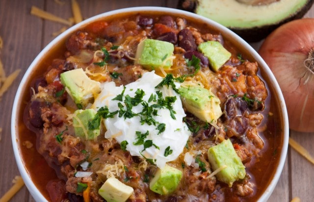 THE best turkey chili recipe packed with veggies, protein, and flavor is the perfect light yet hearty recipe for cold winter nights.