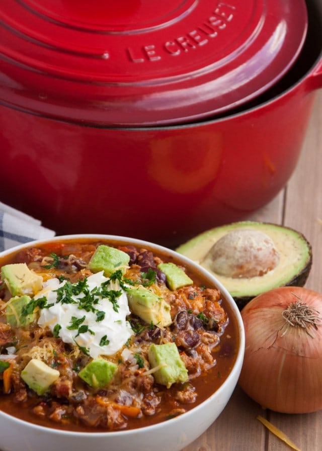 THE best turkey chili recipe packed with veggies, protein, and flavor is the perfect light yet hearty recipe for cold winter nights.