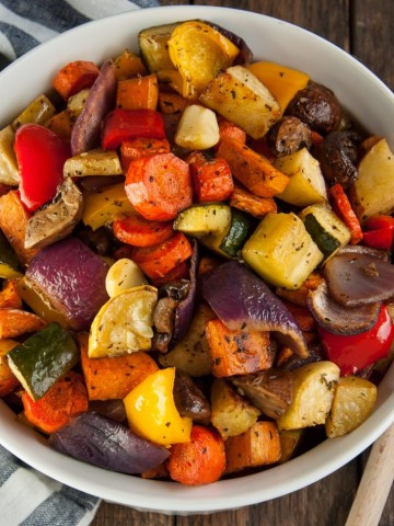 Balsamic roasted veggies are one of the easiest, tastiest, and healthiest way to get your vegetable servings.