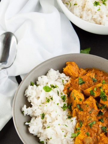 Let the crock-pot do the work with this exotic spice filled chicken Indian curry and come home to a delicious dinner simmering and ready to eat. Yum!