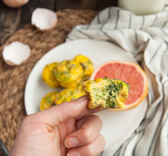 These mini broccoli cheddar egg muffins are just like crustless quiches - fancy but easy as can be! Each one has over 4 grams of protein and under 60 calories.