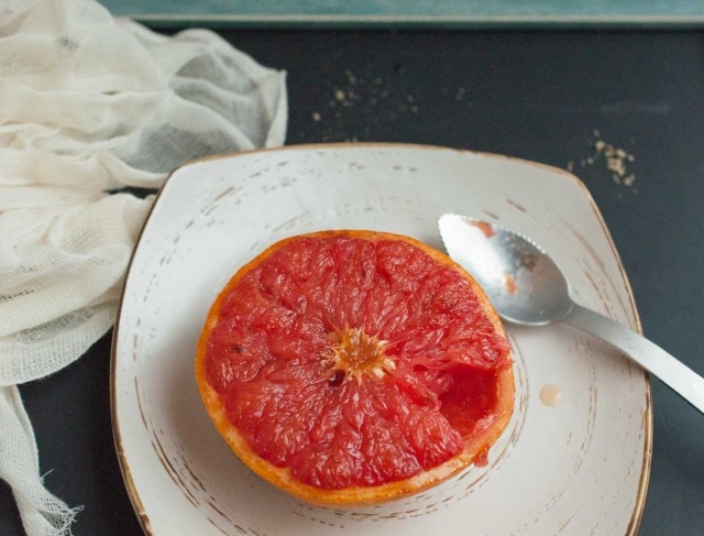 This easy broiled grapefruit recipe is deliciously tart with just the right amount of sweetness to add balance and make this the perfect healthy breakfast, dessert, or snack. 