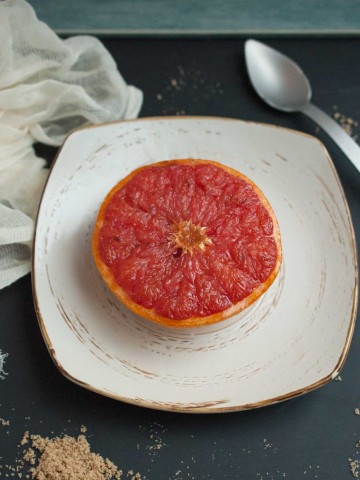 This easy broiled grapefruit recipe is deliciously tart with just the right amount of sweetness to add balance and make this the perfect healthy breakfast, dessert, or snack.