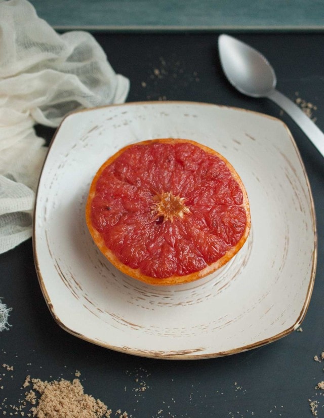 This easy broiled grapefruit recipe is deliciously tart with just the right amount of sweetness to add balance and make this the perfect healthy breakfast, dessert, or snack. 