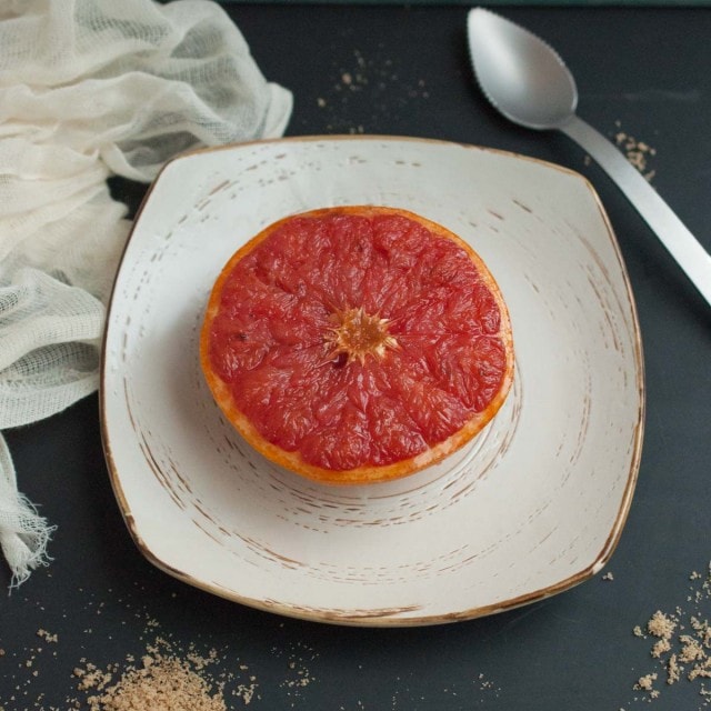 This easy broiled grapefruit recipe is deliciously tart with just the right amount of sweetness to add balance and make this the perfect healthy breakfast, dessert, or snack. 