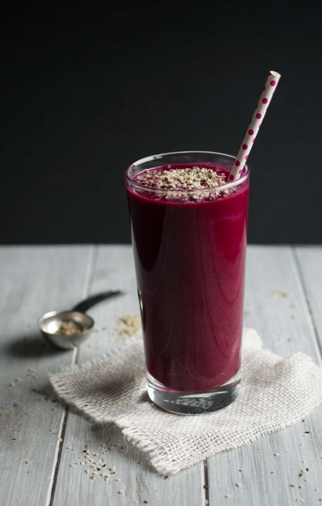 I'm in love with this beet smoothie! Its delicious, high in protein and has the perfect amount of sweetness to balance out the earthiness of the beets.