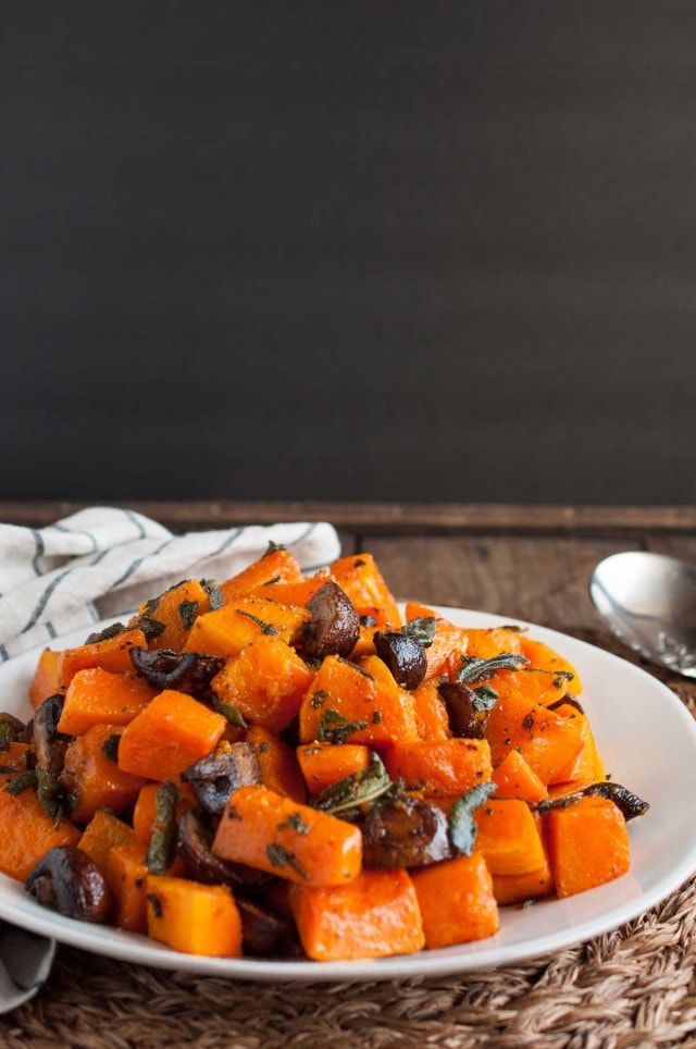 This delicious butternut squash is roasted to perfection and then tossed in a savory brown butter sauce with flavorful, crispy fried sage.