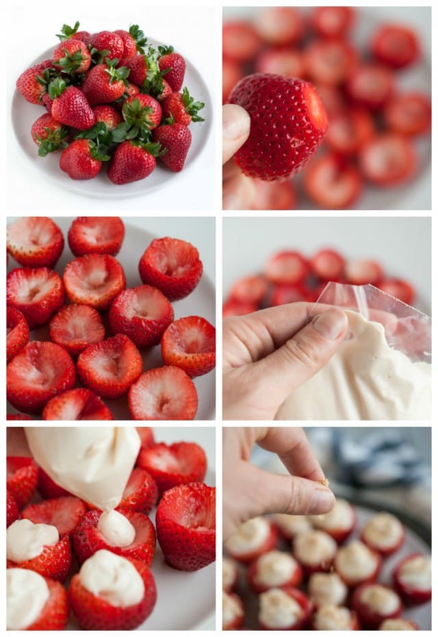 These tasty cheesecake stuffed strawberries are a healthier dessert that will actually satisfy your sweet tooth for under 100 calories per serving.