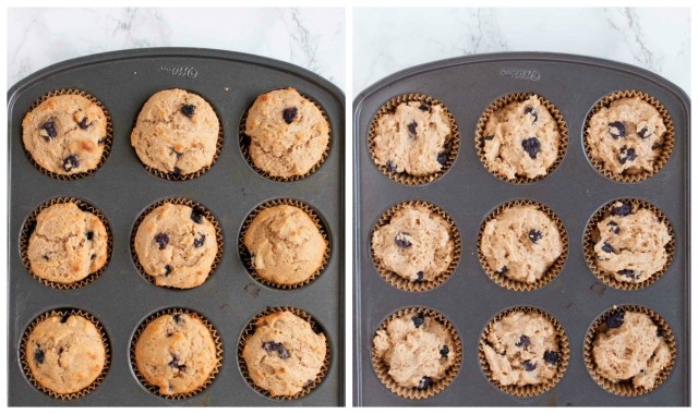 These whole wheat blueberry muffins are made with wholesome ingredients like honey, coconut oil, and Greek yogurt to your make breakfast more nutritious.