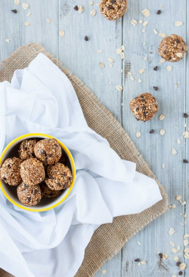 Peanut Butter Oatmeal Cookie Protein Balls - Feasting not Fasting