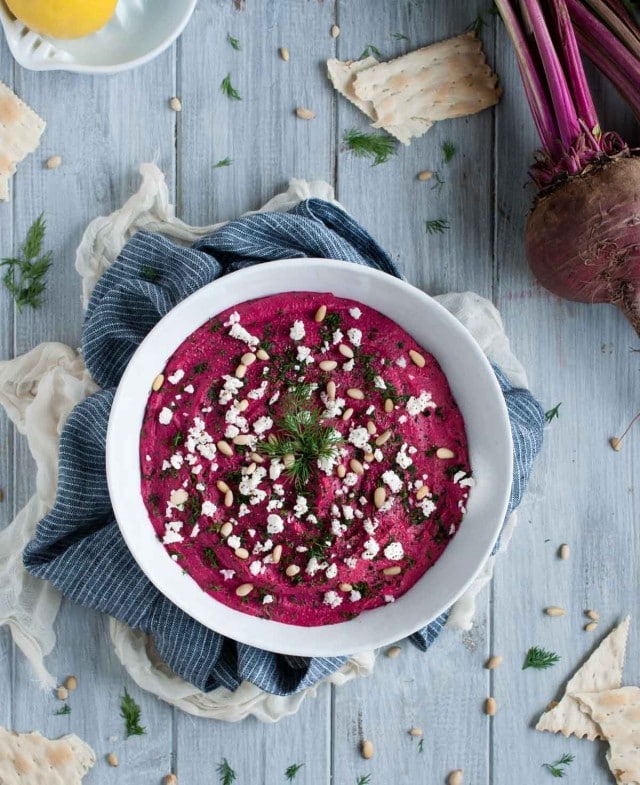 This beet hummus is as delicious as it is beautiful with its vibrant pink color, earthy flavor, and healthy as can be with over 7 grams of protein per serving. 