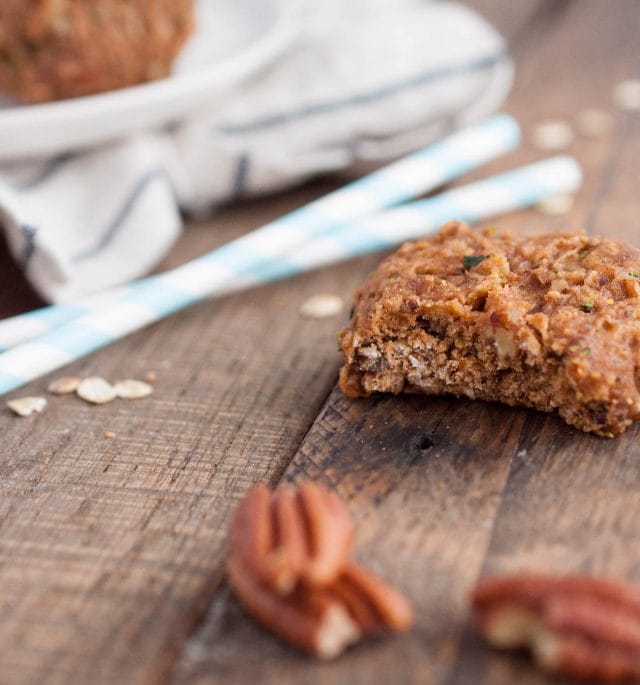 Healthy zucchini cookies that are both and delicious and good for you with banana, oats, flax, coconut oil, coconut sugar, and (of course) zucchini.