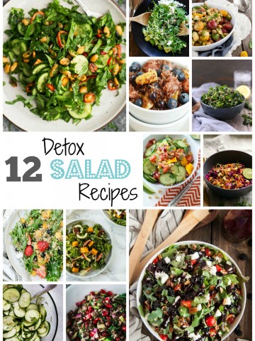 12 delicious detox salad recipes to help lighten up your diet and your life. Each salad is vegetarian so take a break from the meat and embrace the detox!