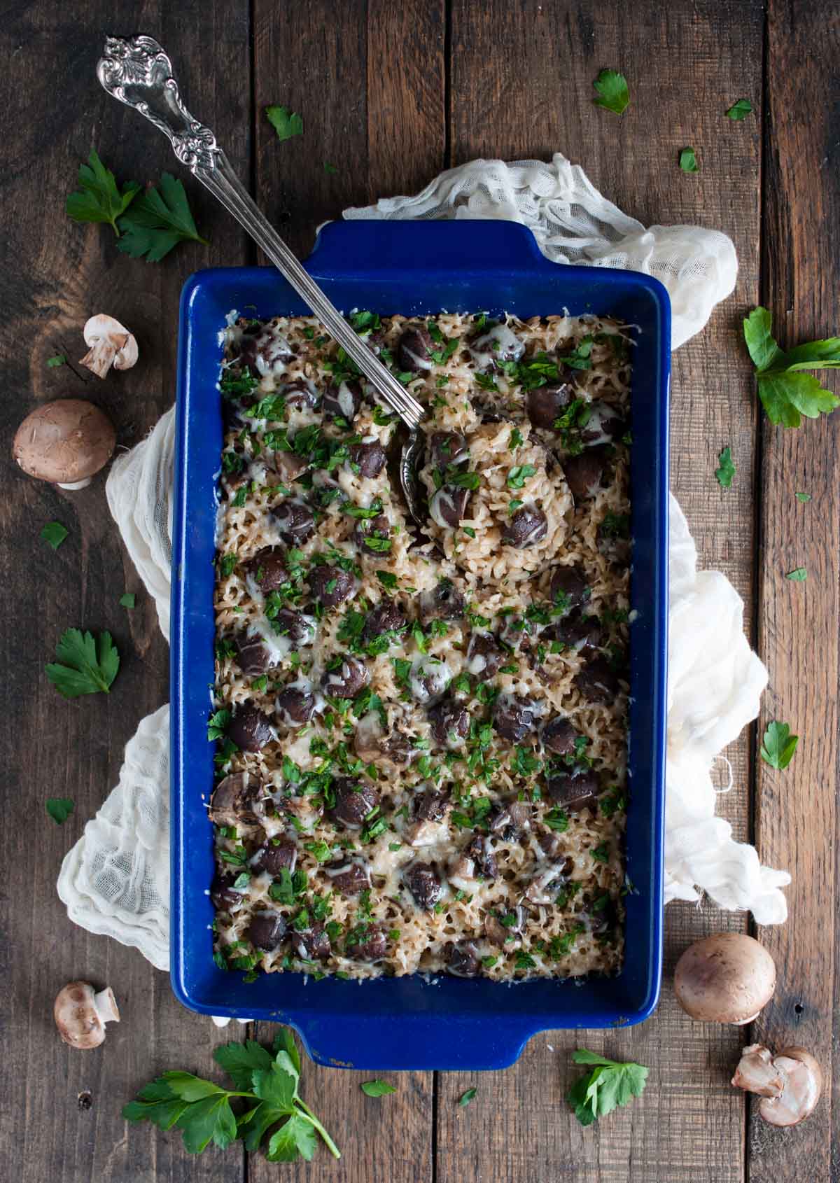 Mushroom brown rice pilaf is the perfect side dish! Its easy, filling, loaded with veggies and flexible enough to go with whatever main dish is on the menu.