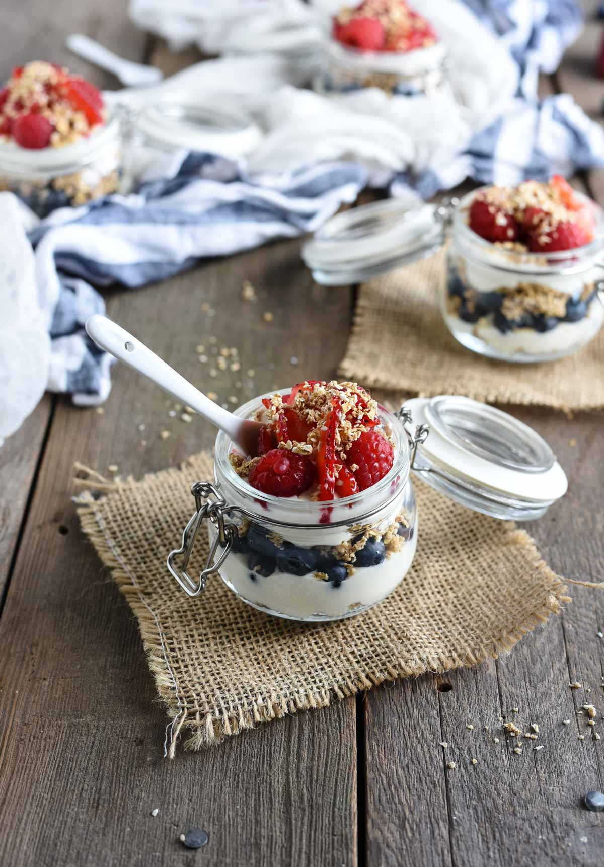 4th of july cheesecake parfait
