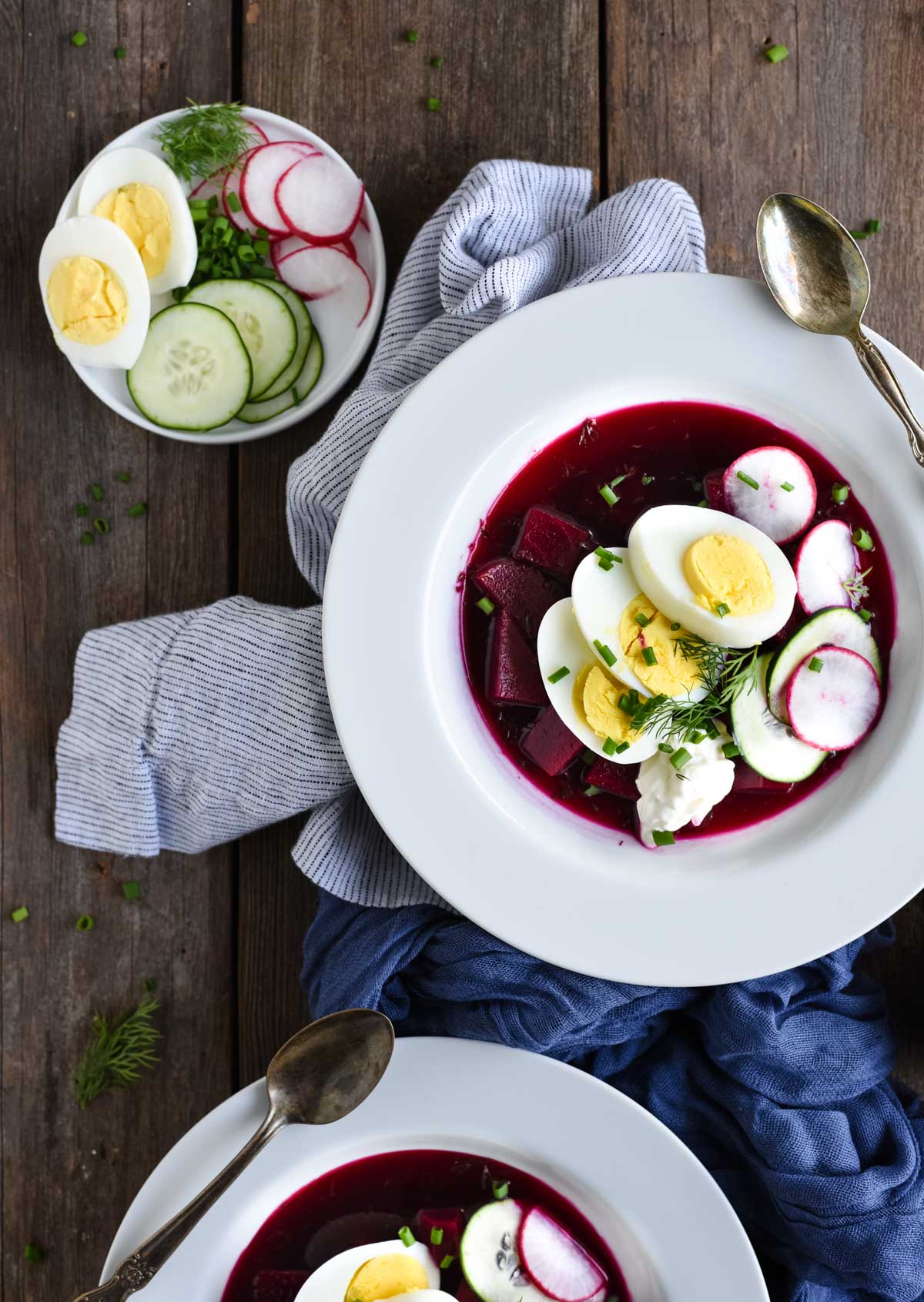 Cold borscht Russian beet soup