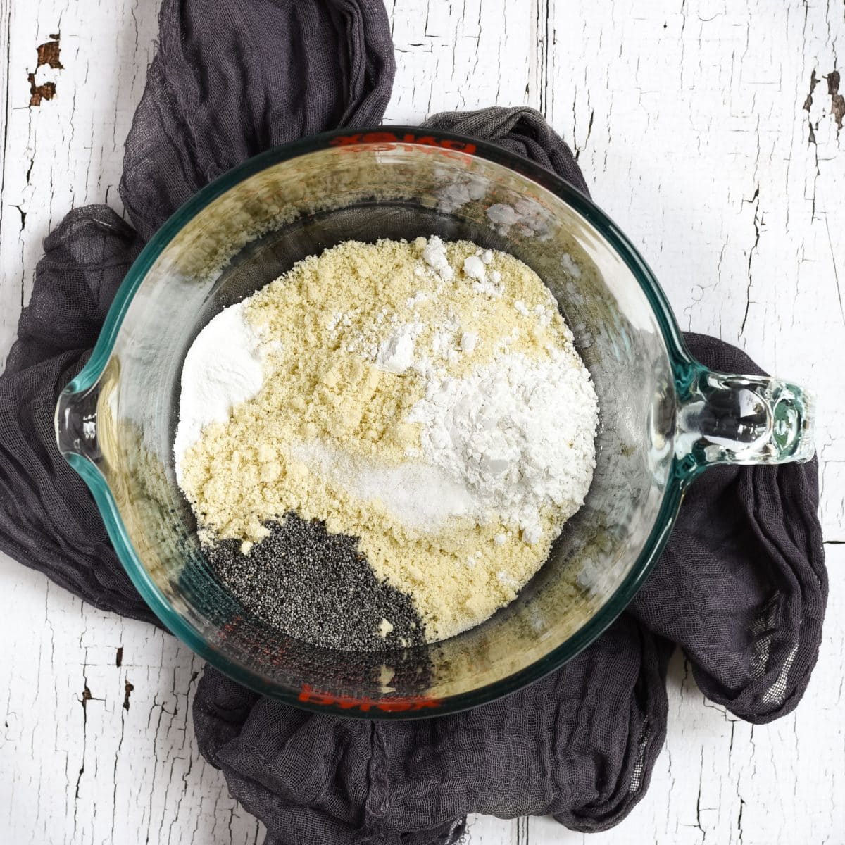 Dry ingredients for poppy seed pancakes