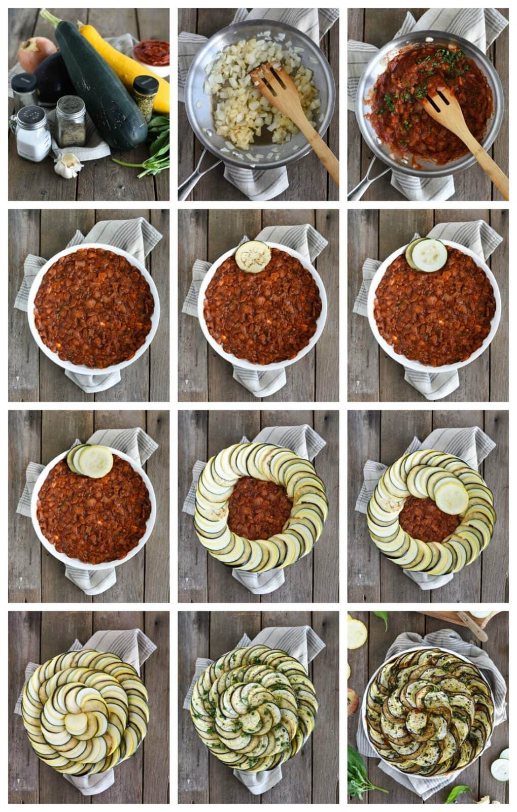 Baked ratatouille step by step assembly instructions