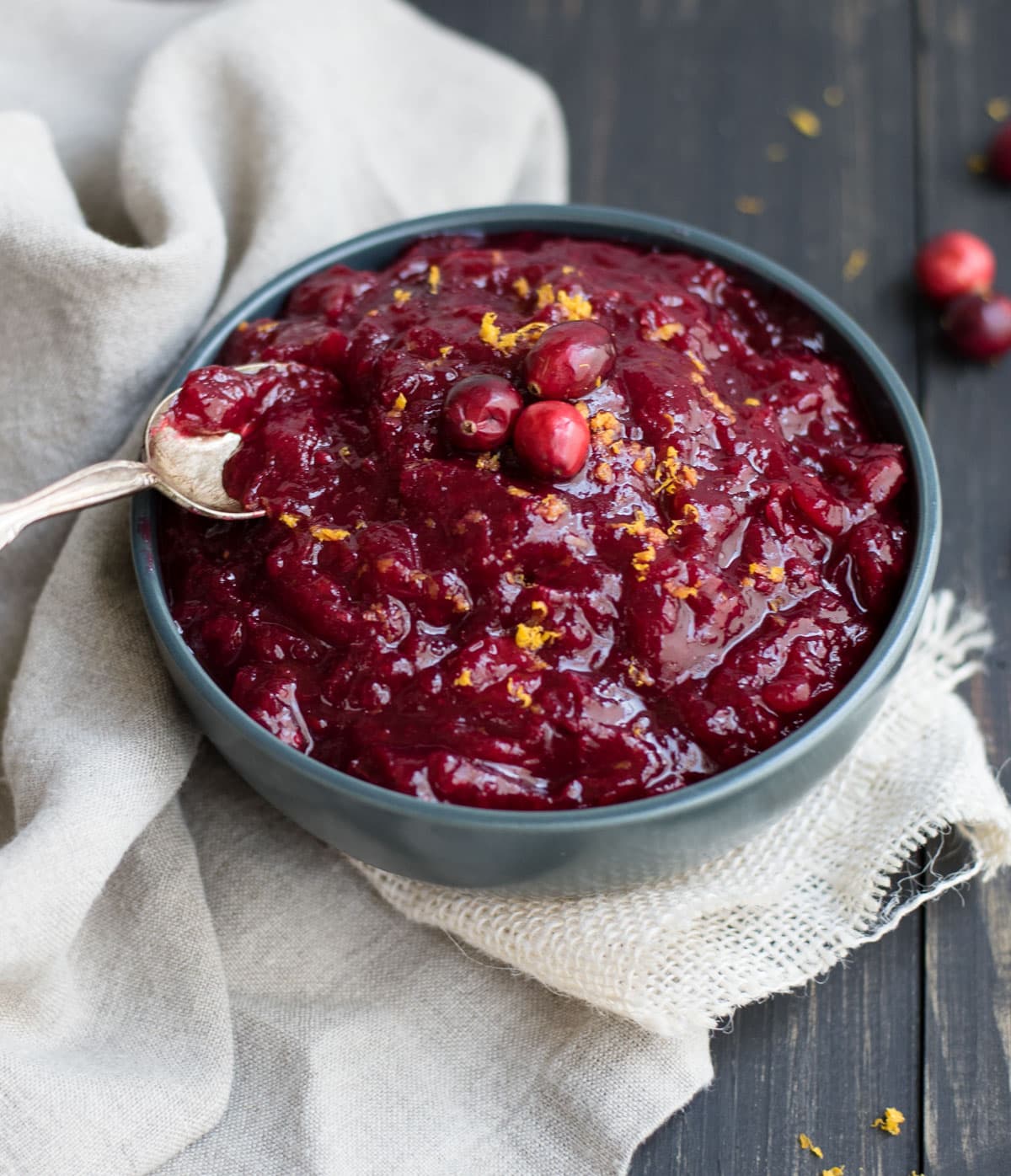 Bowl of honey cranberry sauce