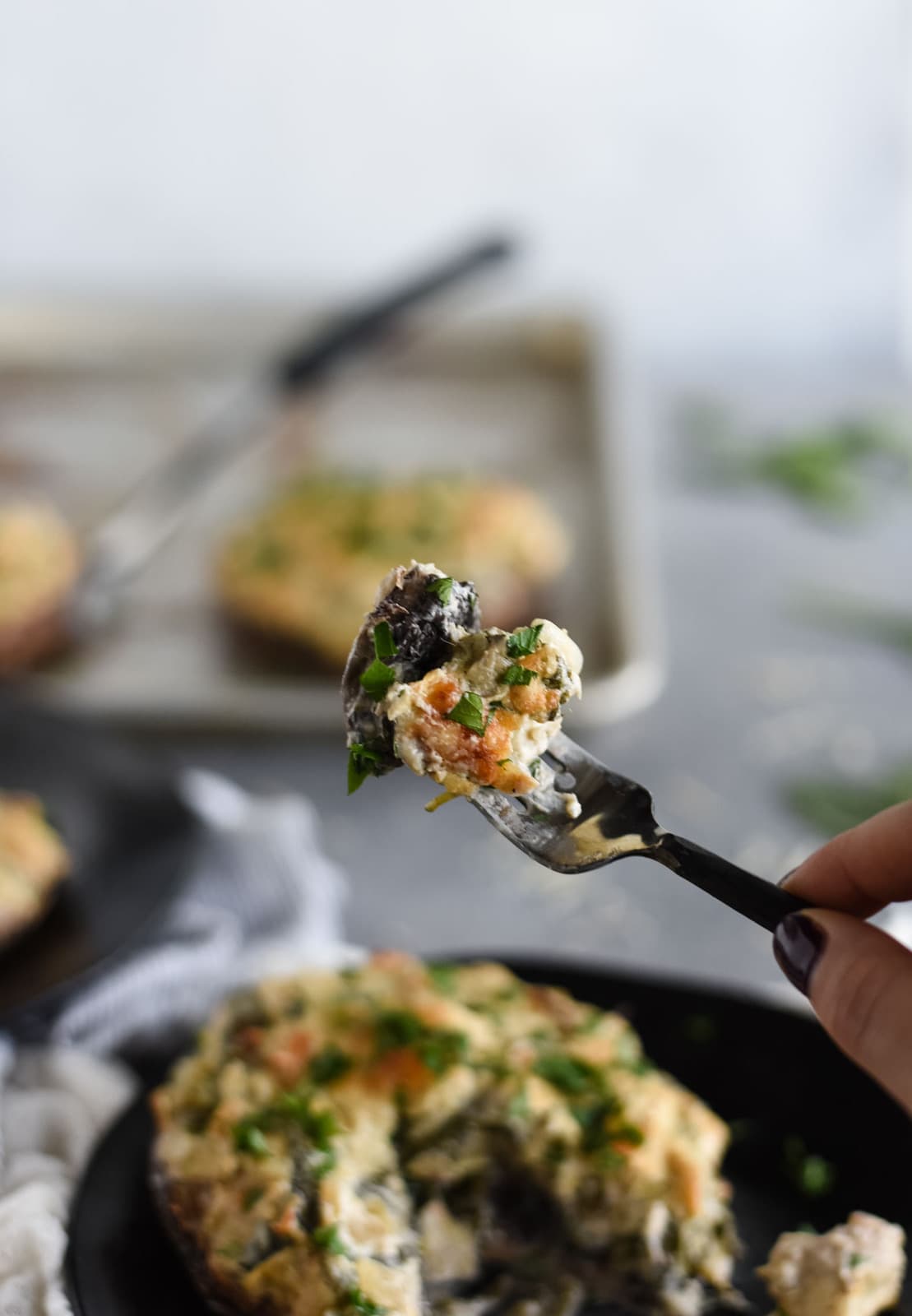 stuffed portobello bite