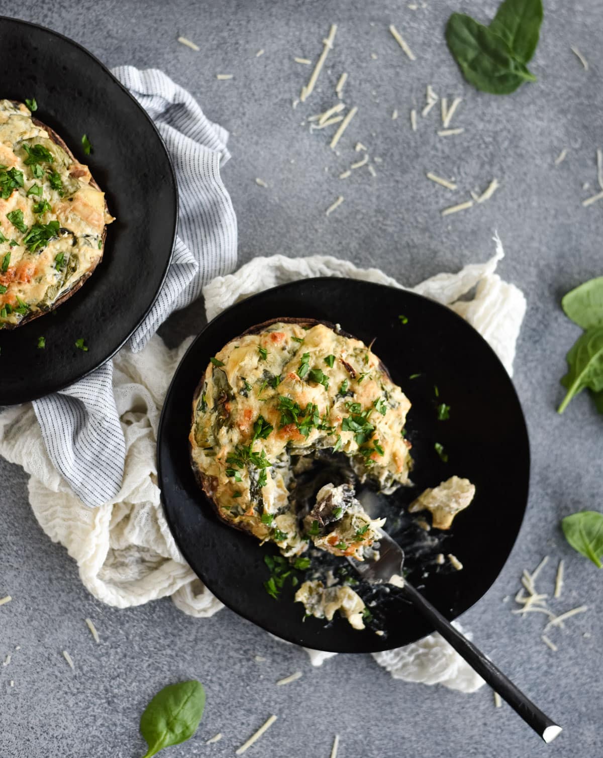 stuffed spinach artichoke portobellos