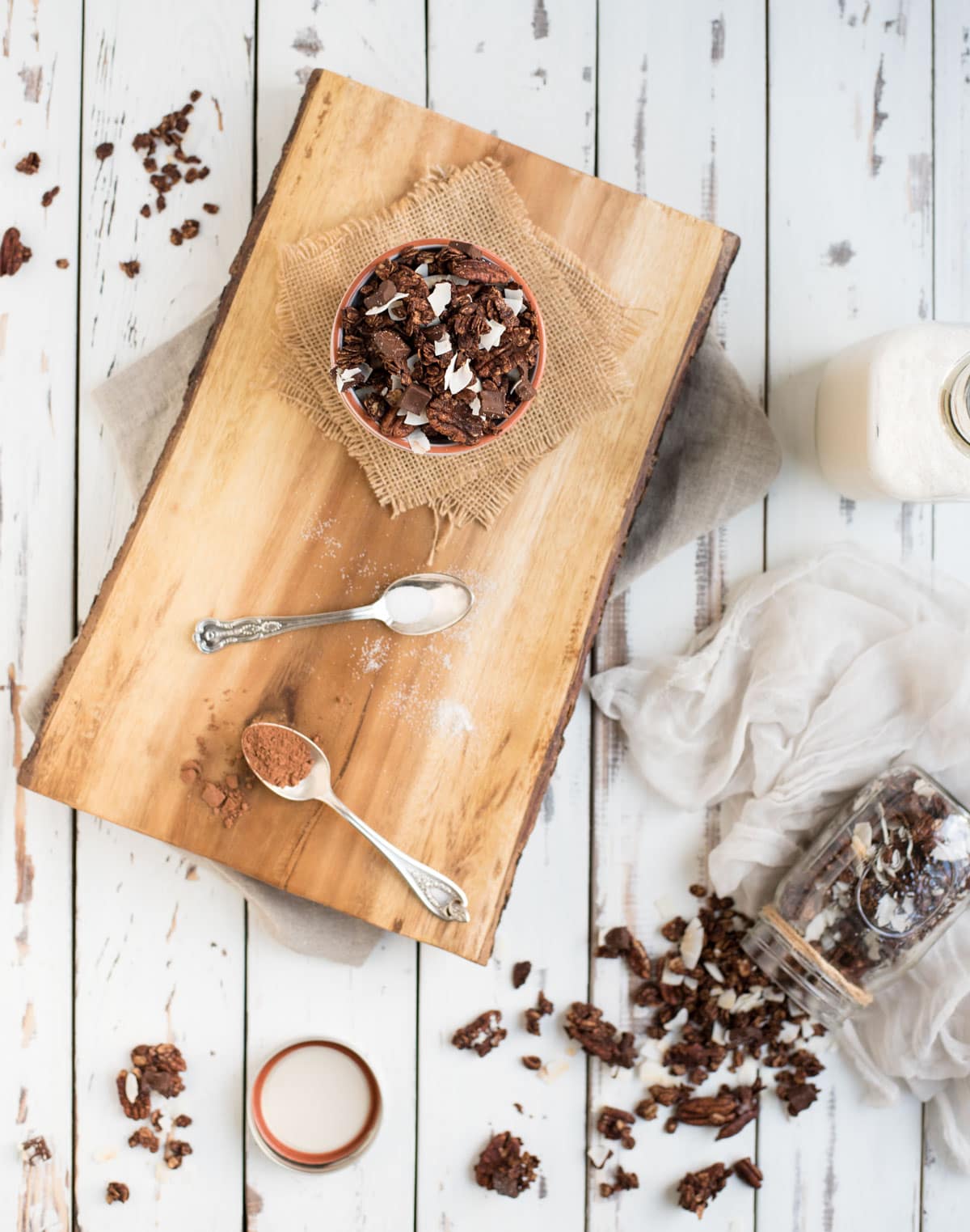 overhead shot of chocolate granola