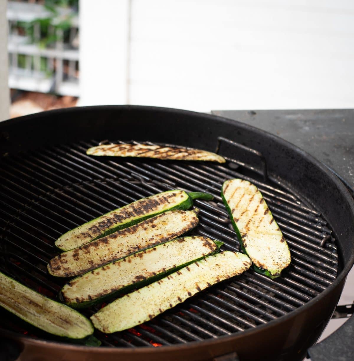 Grilled zucchini on a webber grill