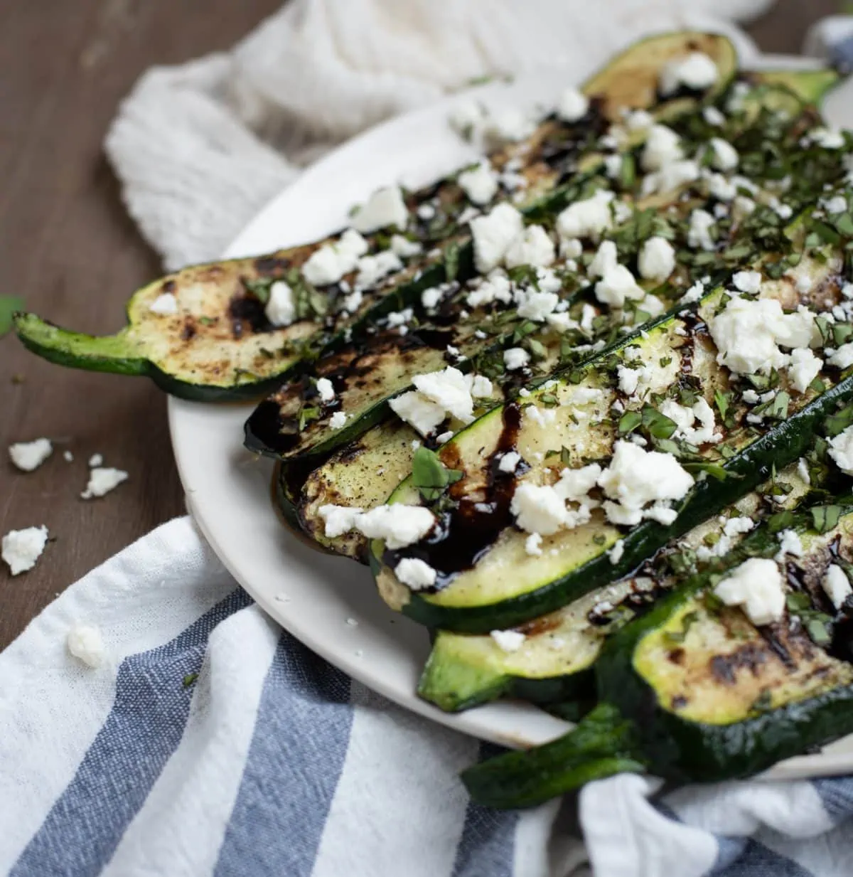 Close up photo of grilled zucchini