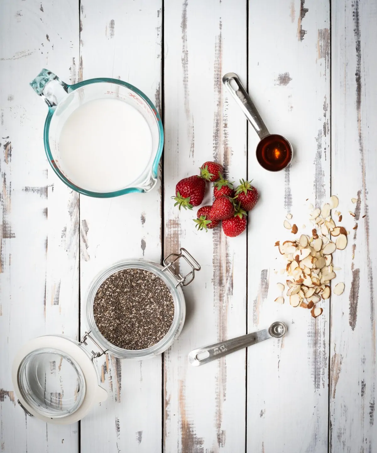Almond chia seed pudding picture of ingredients