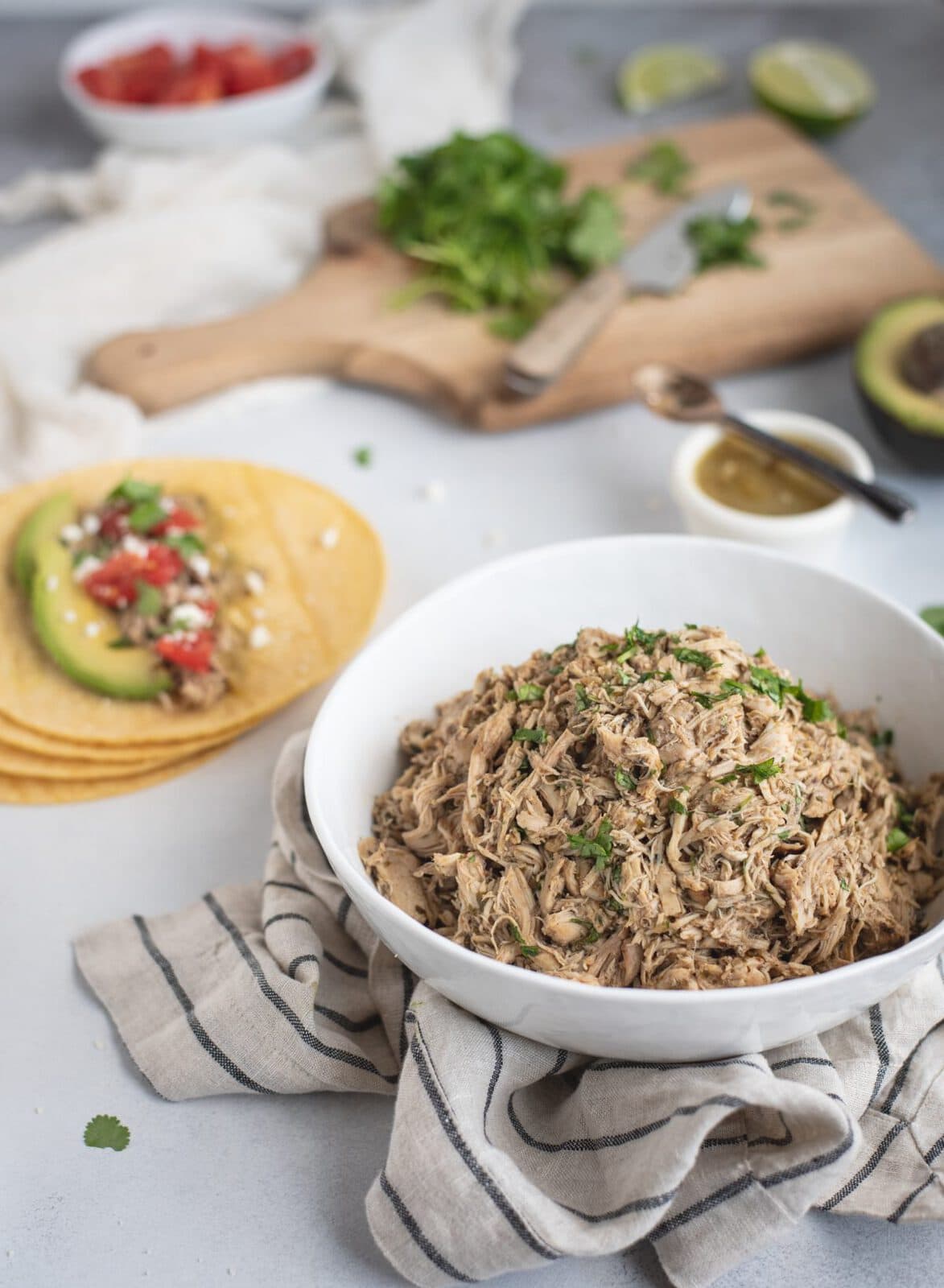photo of bowl of Slow Cooker Cilantro Lime Chicken