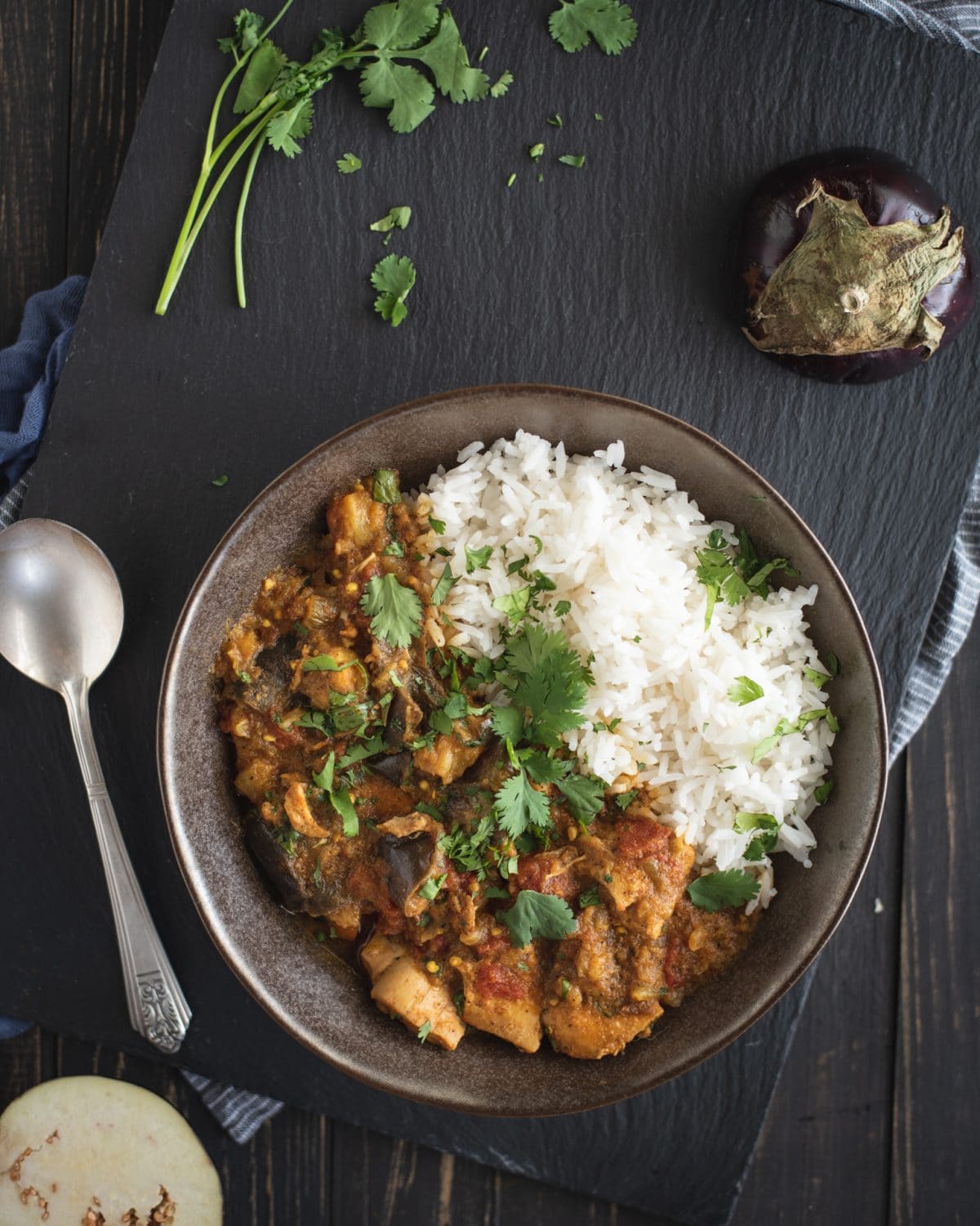 Minced Chicken Eggplant Rice Instant Pot