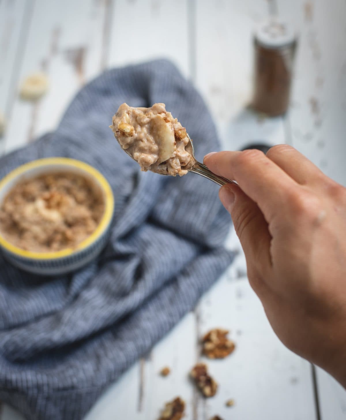 spoonful of peanut butter banana oatmeal