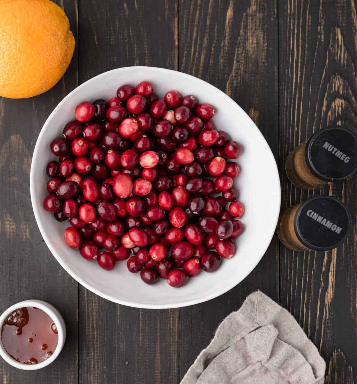 ingredients for cranberry sauce