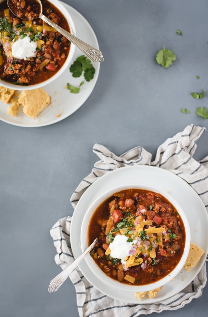 Instant Pot Turkey Chili - Feasting not Fasting