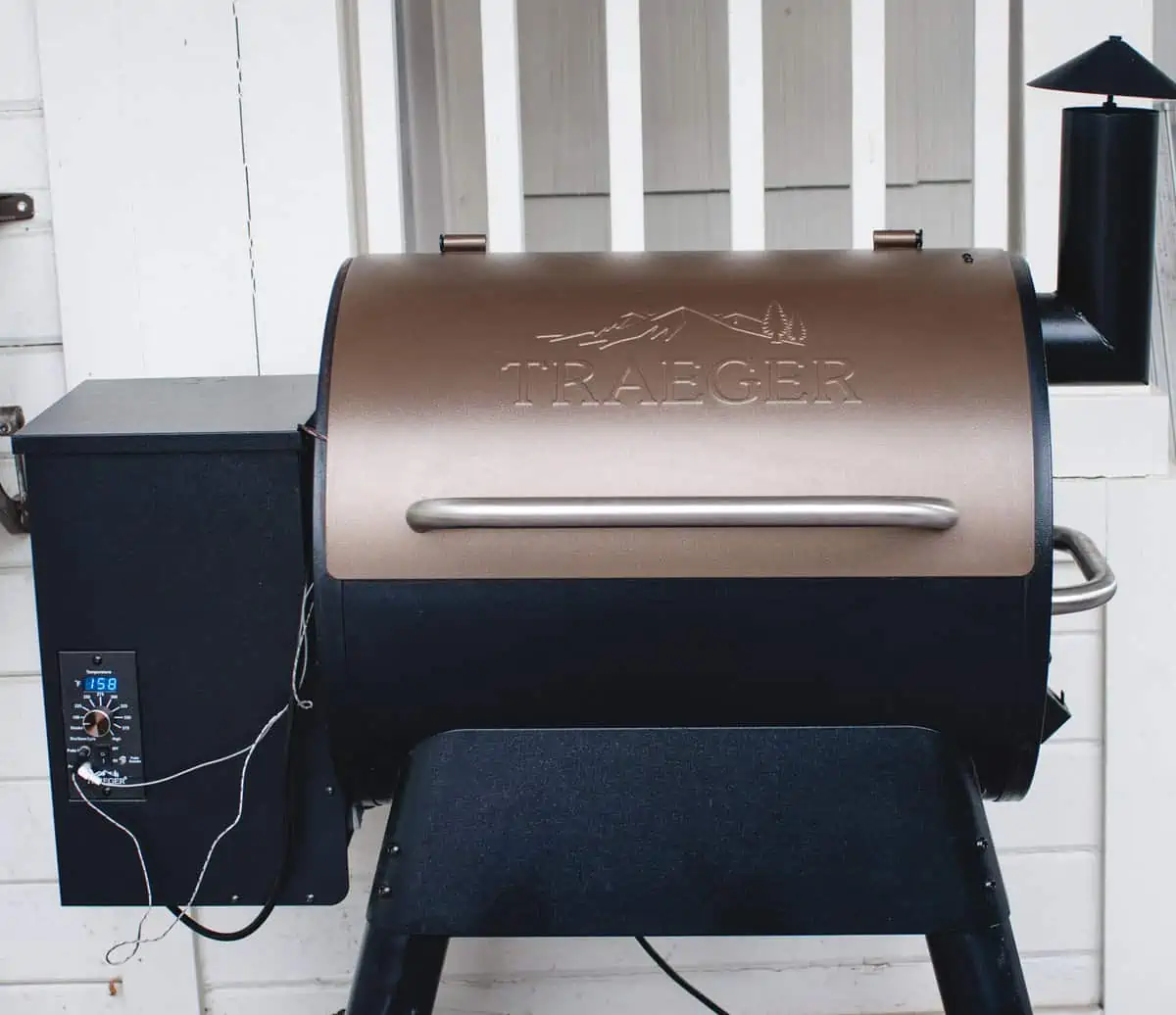 Traeger grill on patio