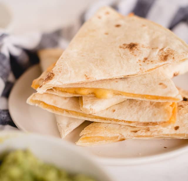 stack of air fryer cheese quesadillas