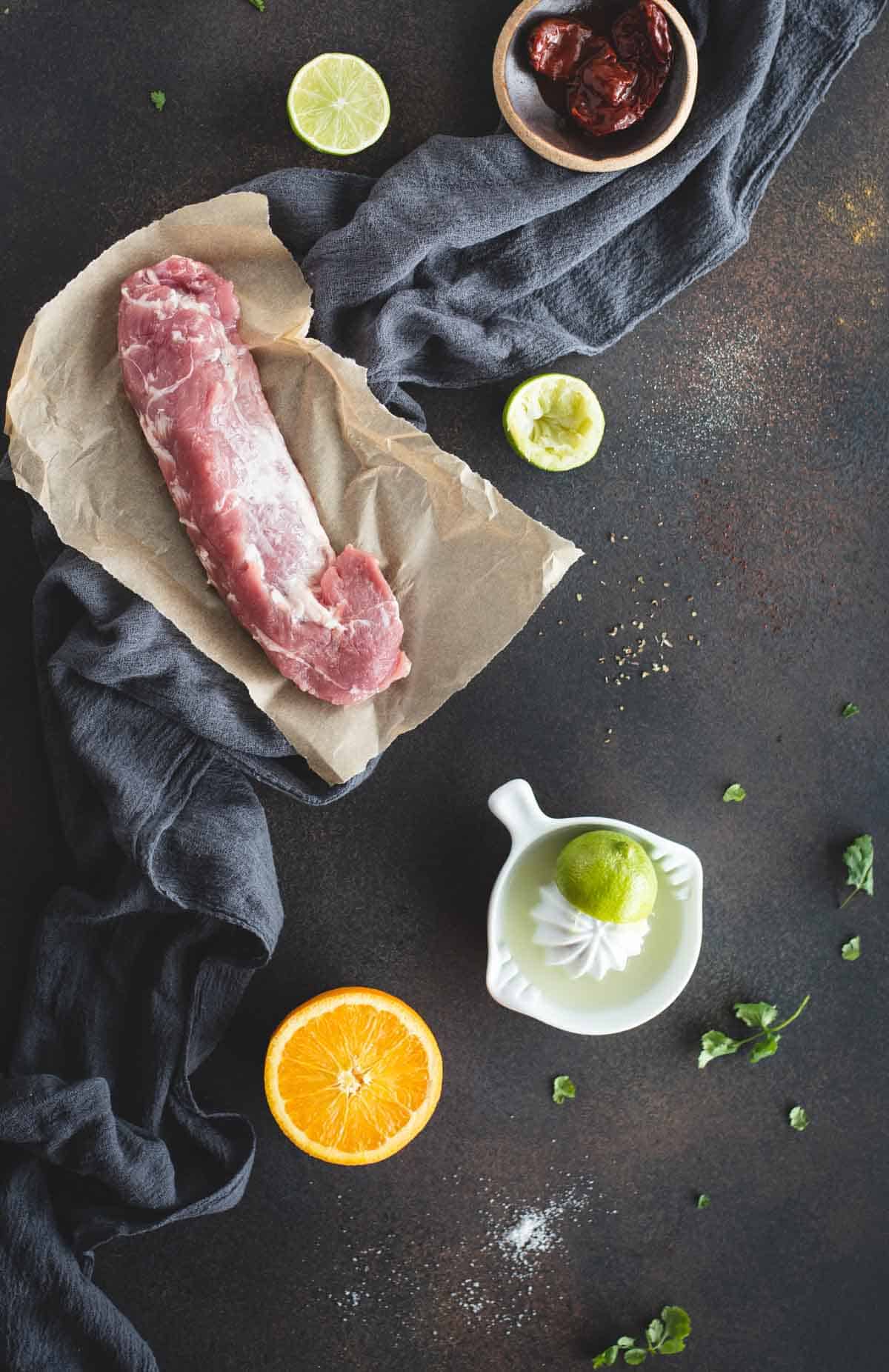 ingredients for pork tenderloin tacos