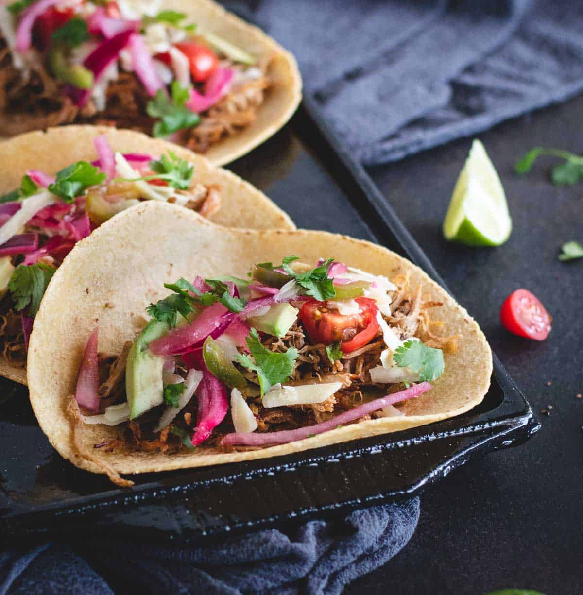 Pork Tenderloin Carnitas Tacos - Feasting not Fasting