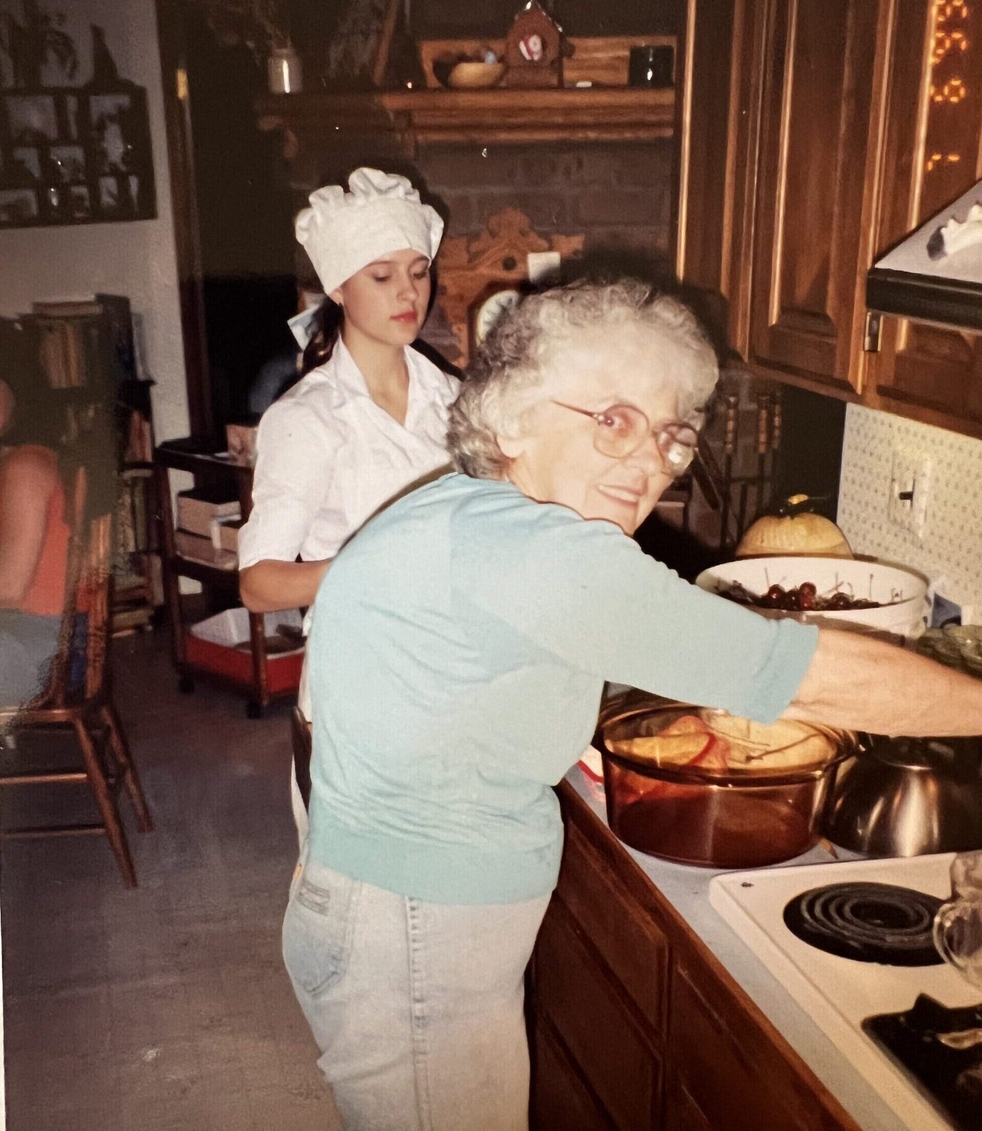 Christy Gurin cooking with her Nana